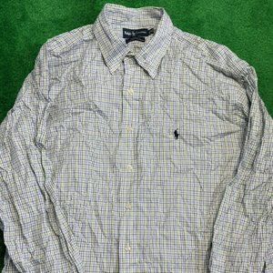 ralph lauren Long Sleeve Button Up Plaid 18 36/37 Yarmouth.b6